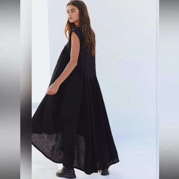 NEW Free People Beach Madelyn Midi Dress In Black  Size XS - Picture 2 of 2